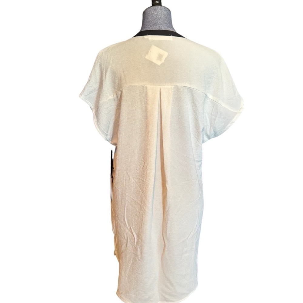 New ASTR THE LABEL Stylish Ivory Dress with Black Trim XS pockets women - Picture 3 of 5